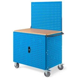 vendita online Carrello clever 1024 large mm.1024x615x1540h - blu ral5012 Carrelli e Contenitori Per Officina - Moduli Per Carrelli Fami